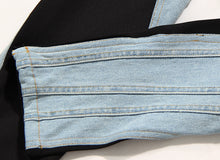 Load image into Gallery viewer, High Waist Contrast Color Denim Two Piece Set
