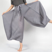 Load image into Gallery viewer, Miyake Pleats Summer Designer High Waist Wide Leg Trousers
