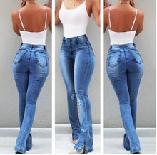 Load image into Gallery viewer, High Waisted Jeans Skinny Ripped Boot Cut
