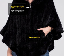 Load image into Gallery viewer, Count Me In- Real Mink Fur Poncho
