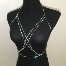 Load image into Gallery viewer, Rhinestones Chest Cross Body Chain New
