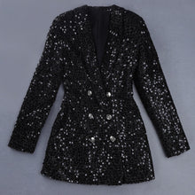 Load image into Gallery viewer, Designer Blazer Double Glitter Sequined Dress
