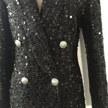 Load image into Gallery viewer, Designer Blazer Double Glitter Sequined Dress
