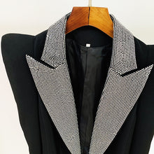 Load image into Gallery viewer, Shrug Diamond Collar Peak Shoulder Blazer
