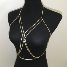 Load image into Gallery viewer, Rhinestones Chest Cross Body Chain New
