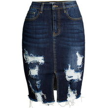 Load image into Gallery viewer, Ripped Bodycon Denim Skirts
