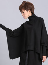 Load image into Gallery viewer, Loose Fit Black Asymmetrical Turtleneck New
