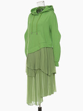 Load image into Gallery viewer, Green Irregular Pleated Long Dress New

