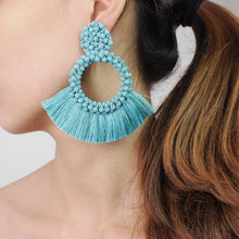 Load image into Gallery viewer, Fringed Statement Drop Dangle Earrings
