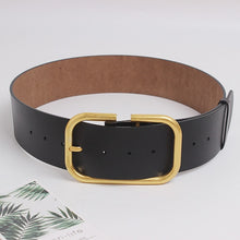 Load image into Gallery viewer, Faux Leather Big Buckle Wide Belt
