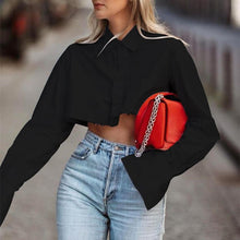 Load image into Gallery viewer, Sexy Crop Top Oversized Shirts New Fashion
