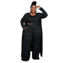 Load image into Gallery viewer, Three Piece Plus Size Coat Pant Set up to 5XL
