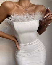 Load image into Gallery viewer, New Fashion Sexy Strapless Backless Feather Bandage Dress 2022

