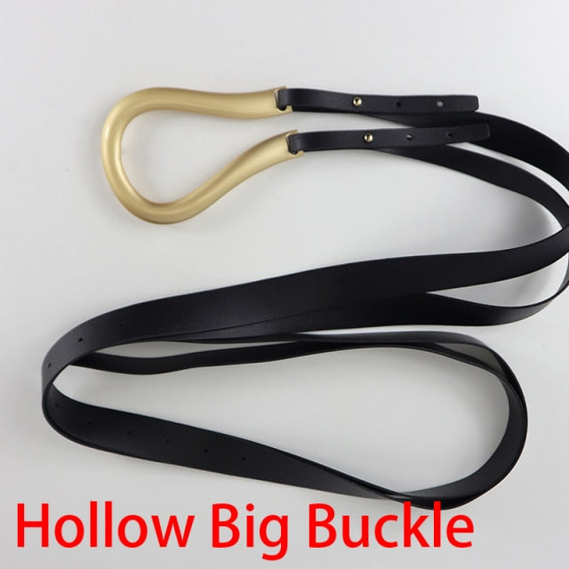 Faux Leather Belts w/ Big Alloy Buckle