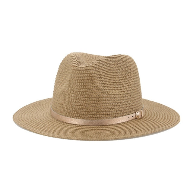 Summer Big Brim Adjustable Khaki Camel Sun Hat