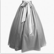 Load image into Gallery viewer, Elegant Full Tulle Skirts Ribbon Waistline A Line  Maxi Skirt
